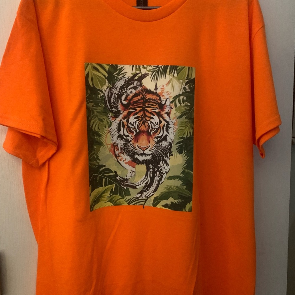 Orange Tiger Graphic T-Shirt